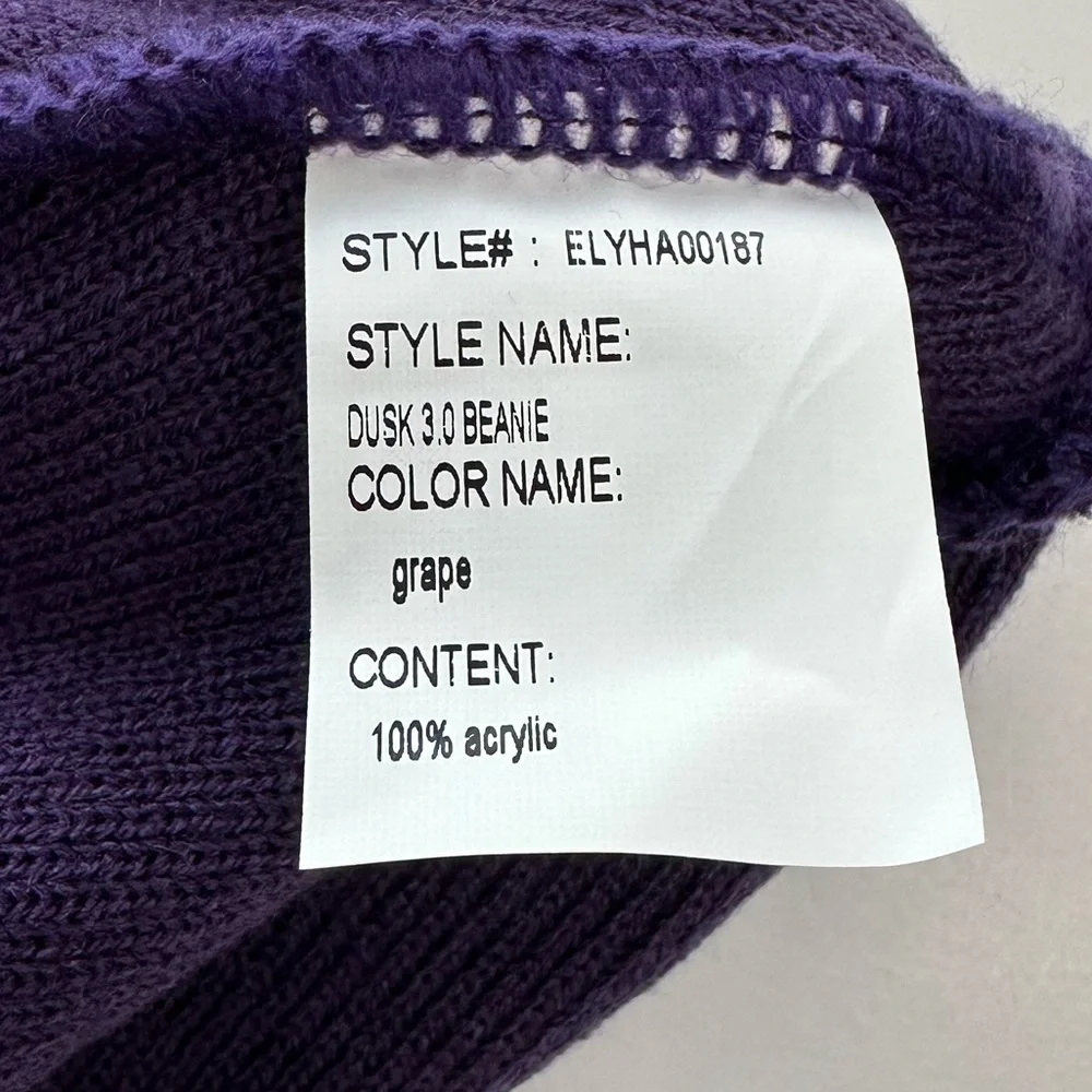 Element Beanie Grape Purple Embroidered Logo Dusk 3.0 NWT Men’s or Women’s